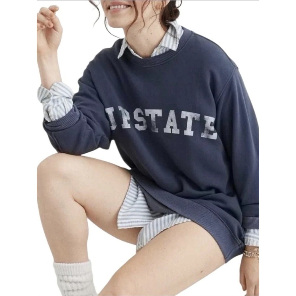 Aerie‎ UPSTATE Vintage-Wash Edition Blue Crewneck Sweatshirt Small